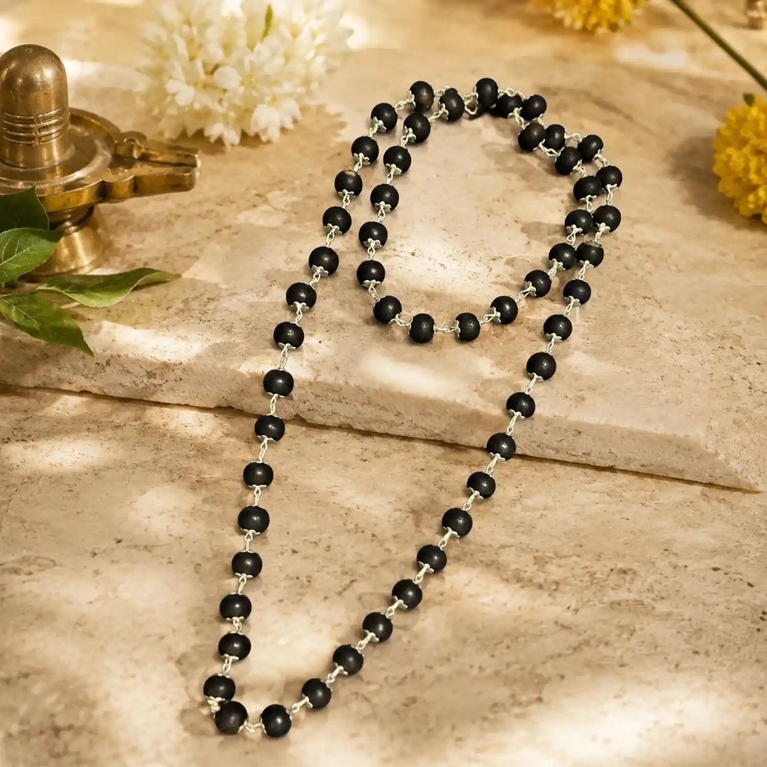 Karungali Mala with German Silver 54 Beads